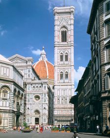 Bell tower of the Duomo, Florence, Italy. Creator: Peter Thompson