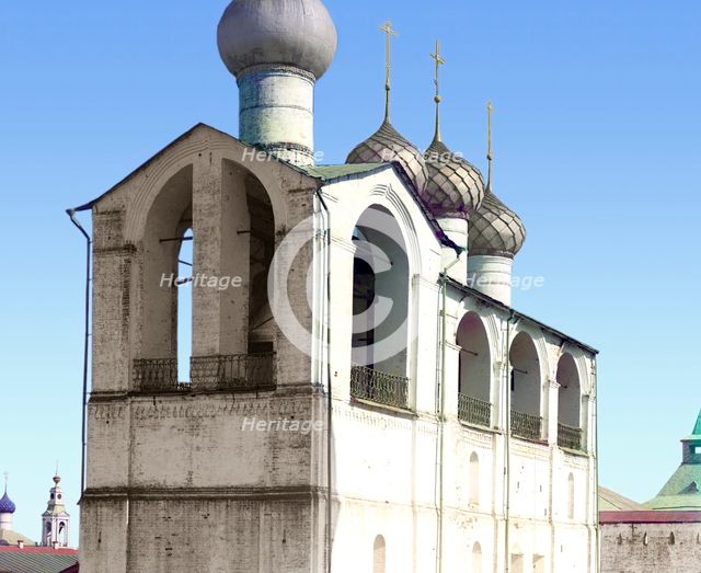 Bell tower of the Kremlin (built by Metropolitan Iona), Rostov Velikii, 1911. Creator: Sergey Mikhaylovich Prokudin-Gorsky.