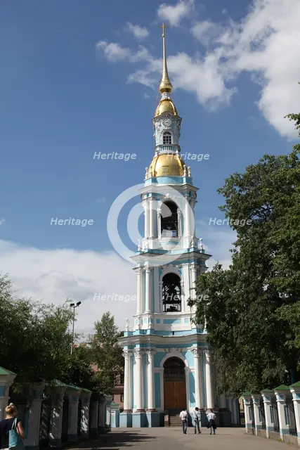 Bell tower of St Nicholas Naval Cathedral, St Petersburg, Russia, 2011. Creator: Sheldon Marshall.