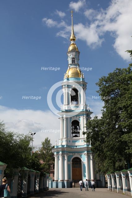 Bell tower of St Nicholas Naval Cathedral, St Petersburg, Russia, 2011. Creator: Sheldon Marshall.