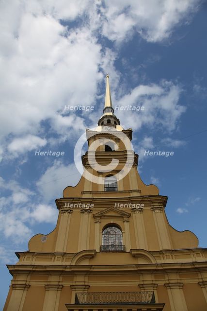 Bell tower, Peter and Paul Cathedral, St Petersburg, Russia, 2011. Creator: Sheldon Marshall.