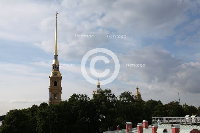 Bell tower, Peter and Paul Cathedral, St Petersburg, Russia, 2011. Creator: Sheldon Marshall.