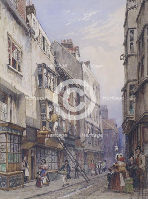 Bell Yard near Chancery Lane, London, 1835. Artist: George Sidney Shepherd