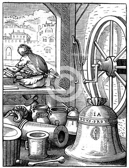 Bell and cannon caster, 16th century (1849). Artist: Jost Amman