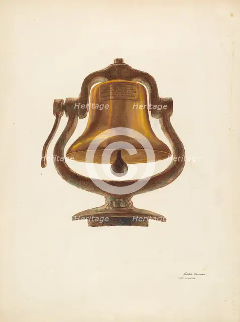 Bell (From a Locomotive), c. 1940. Creators: Harry Mann Waddell, Edith Towner.