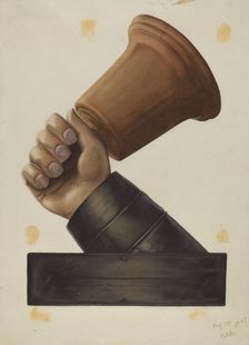 Bell in Hand Tavern Sign, 1935/1942. Creator: Unknown