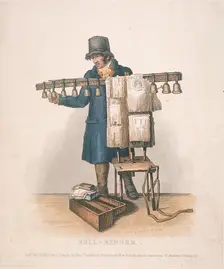 Bell-ringer with the stand for his bells, 1820. Artist: Thomas Lord Busby