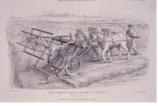 Bell's improved reaping machine by Crosskill, c1840s. Creator: Joseph Wilson Lowry