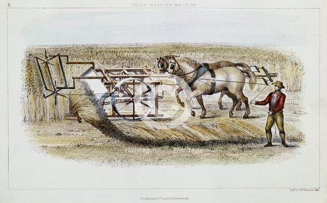Bell's reaping machine, 1851. Creator: GH Swanston.