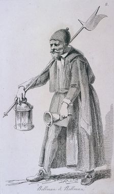 Bellman & Billman c1680, Cries of London, (c1819?). Artist: John Thomas Smith