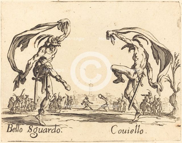 Bello Sguardo and Coviello, c. 1622. Creator: Jacques Callot.
