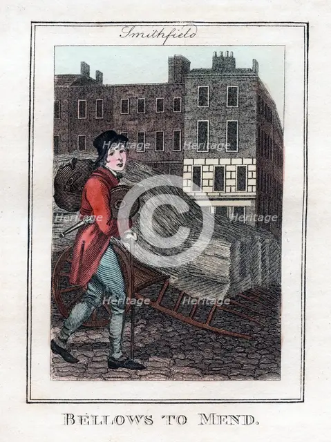 'Bellows to Mend', Smithfield, London, 1805. Artist: Unknown