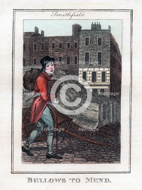 'Bellows to Mend', Smithfield, London, 1805. Artist: Unknown