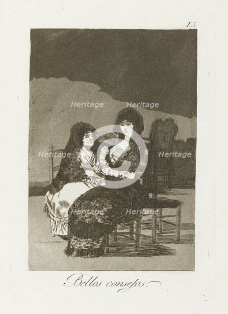 Bellos consejos.; Los Caprichos, pl.15., 1799. Creator: Francisco Goya.