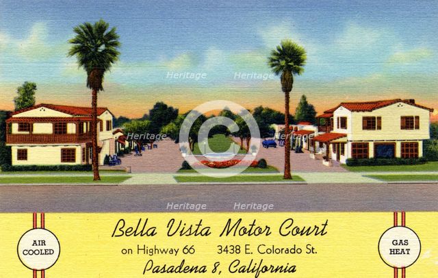 Bella Vista Motor Court, Pasadena, California, USA, 1940. Artist: Unknown