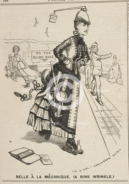 Belle à la mécanique.. (A rink wrinkle), 1875. Creator: Unknown.