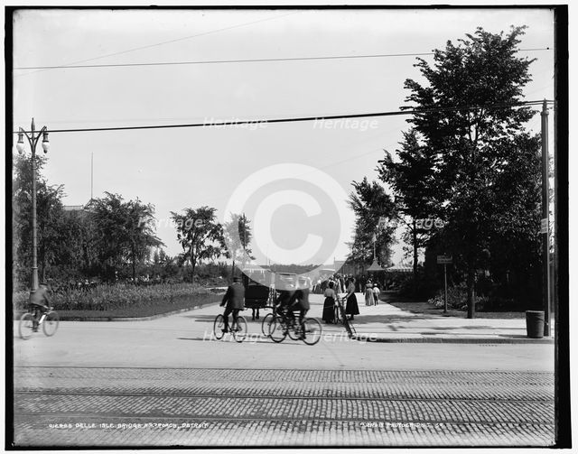 Belle Isle bridge approach, Detroit, between 1890 and 1901. Creator: Unknown.