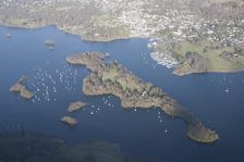 Belle Isle, island situated in the centre of Lake Windermere, Cumbria, 2015. Creator: Historic England