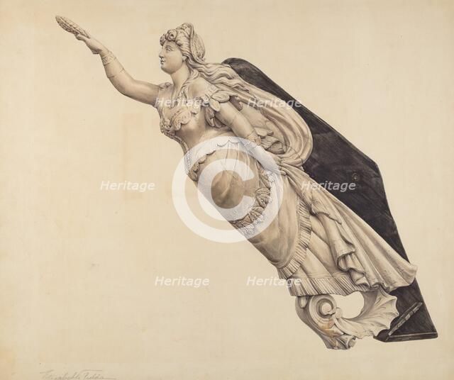 Belle of Oregon Figurehead, c. 1939. Creator: Elisabeth Fulda.