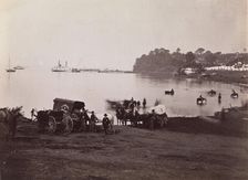 Belle Plain. Distant View of Landing, 1864. Creators: Tim O'Sullivan, James Gardner