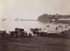 Belle Plain. Distant View of Landing, 1864. Creators: Tim O'Sullivan, James Gardner