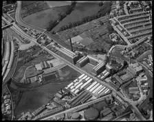 Belle Vue Cotton Spinning Mills and environs, Skipton, North Yorkshire, c1930s. Creator: Arthur William Hobart