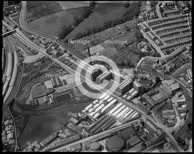 Belle Vue Cotton Spinning Mills and environs, Skipton, North Yorkshire, c1930s. Creator: Arthur William Hobart.
