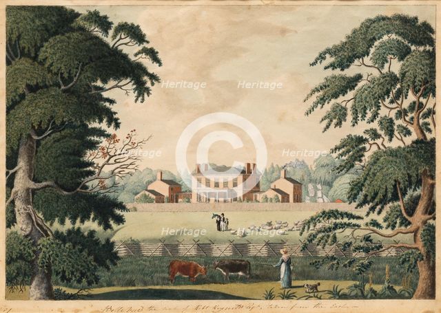 Belle Vue, the Seat of Robert Reynolds, Esquire taken from the East, 19th century. Creator: Catherine Reynolds.