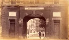 Bellevue Hospital, New York City: the entrance gateway. Creator: Unknown