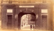 Bellevue Hospital, New York City: the entrance gateway. Creator: Unknown