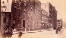 Bellevue Hospital, New York City: the street with nurses entrance..., 1885-1898. Creator: Unknown