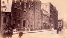 Bellevue Hospital, New York City: the street with nurses entrance..., 1885-1898. Creator: Unknown