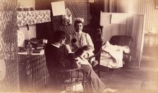 Bellevue Hospital, New York City: a nurse's sitting room (?), or end of ward..., 1885-1898. Creator: Unknown