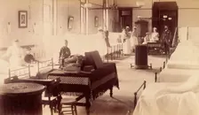 Bellevue Hospital, New York City: a ward for children, protected by bars..., 1885-1898. Creator: Unknown