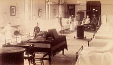 Bellevue Hospital, New York City: a ward for children, protected by bars..., 1885-1898. Creator: Unknown