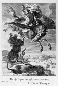 Bellerophon fights the Chimera, 1655. Creator: Unknown