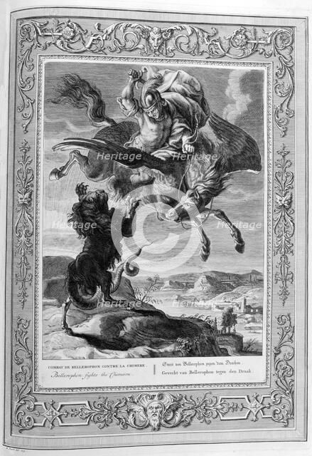 Bellerophon fights the Chimera, 1733. Artist: Bernard Picart