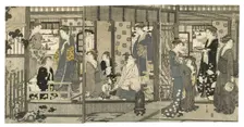 Bellflowers (Asagao), from the series Genji in Fashionable Modern Guise (Furyu yatsushi..., 1789-92. Creator: Hosoda Eishi