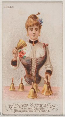 Bells, from the Musical Instruments series (N82) for Duke brand cigarettes, 1888., 1888. Creator: Schumacher & Ettlinger