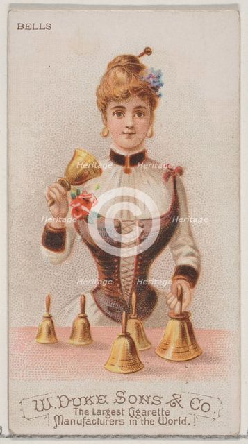 Bells, from the Musical Instruments series (N82) for Duke brand cigarettes, 1888., 1888. Creator: Schumacher & Ettlinger.