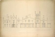 Belmead, Plantation Mansion for Philip St. George Cocke, Powhatan Co., Virginia..., 1846. Creator: Alexander Jackson Davis