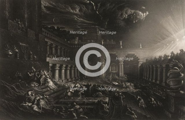 Belshazzar's Feast, from Illustrations of the Bible, 1835. Creator: John Martin.