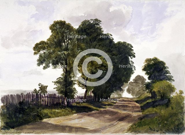 Belsize Lane, Hampstead, London, 1842. Artist: Edmund Marks