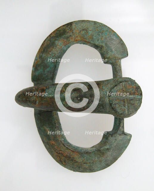 Belt Tongue and Oval Loop from a Buckle, Frankish, 7th Century. Creator: Unknown.