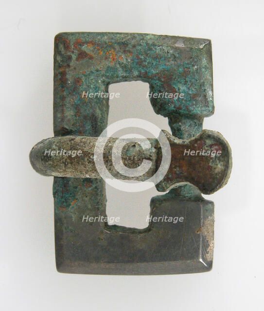 Belt Tongue and Rectangular Loop from a Buckle, Frankish, 500-700. Creator: Unknown.