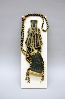 Belt Carrier with Powder Flask and Pouch for Chargers, German, Saxony, early 17th century. Creator: Unknown