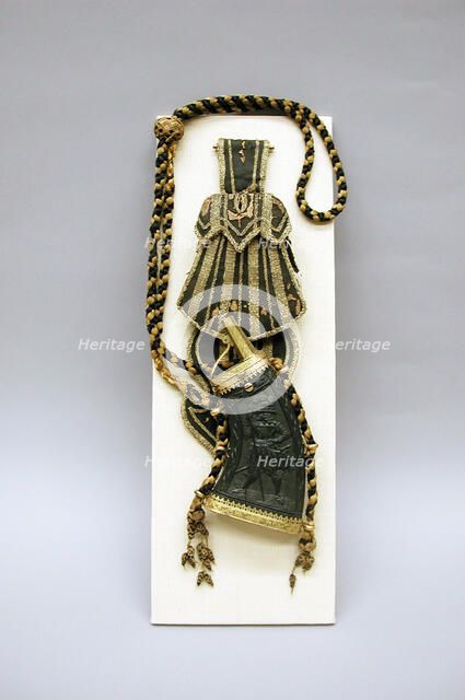 Belt Carrier with Powder Flask and Pouch for Chargers, German, Saxony, early 17th century. Creator: Unknown.