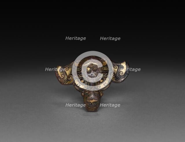 Belt Hook (Daigou) in the Form of a Buffalo or Elephant Head, c. 481-400 BC. Creator: Unknown.