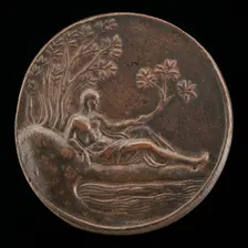 Bembo beside a Stream [reverse], probably 1532. Creator: Valerio Belli