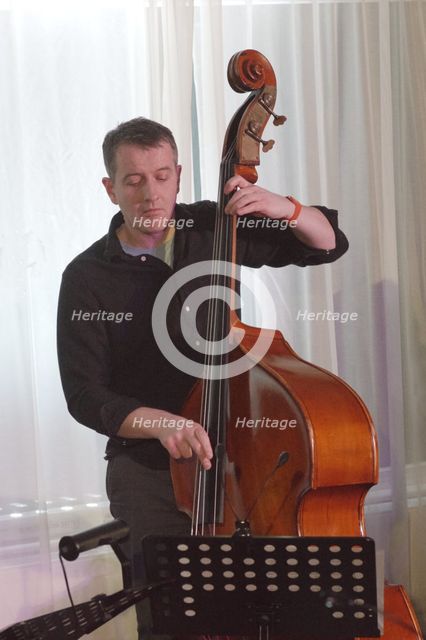 Ben Markland, Sara Colman Band, Watermill Jazz Club, Dorking, Surrey, 28 Jan 2020. Creator: Brian O'Connor.